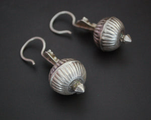 Antique Afghani Earrings with Pink Glass