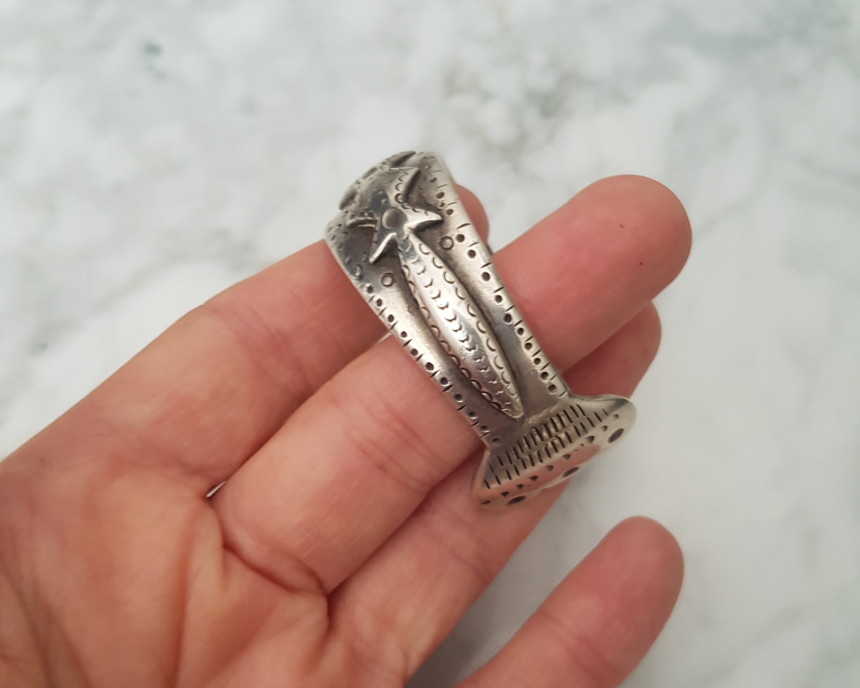 Uzbek Silver Cuff Bracelet - SMALL
