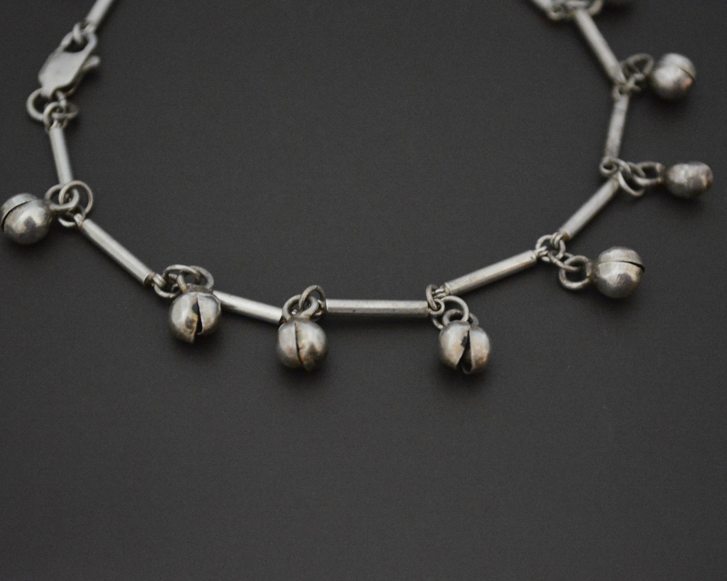 Ethnic Silver Bracelet or Anklet with Bells