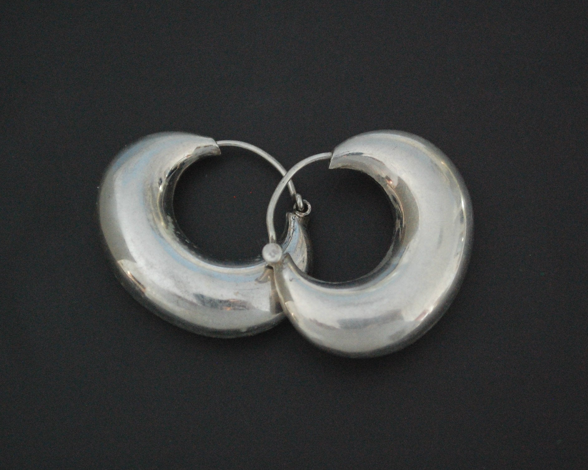 Ethnic Puffy Hoop Earrings - MEDIUM