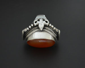 Huge Nepali Carnelian Saddle Ring - Size 9