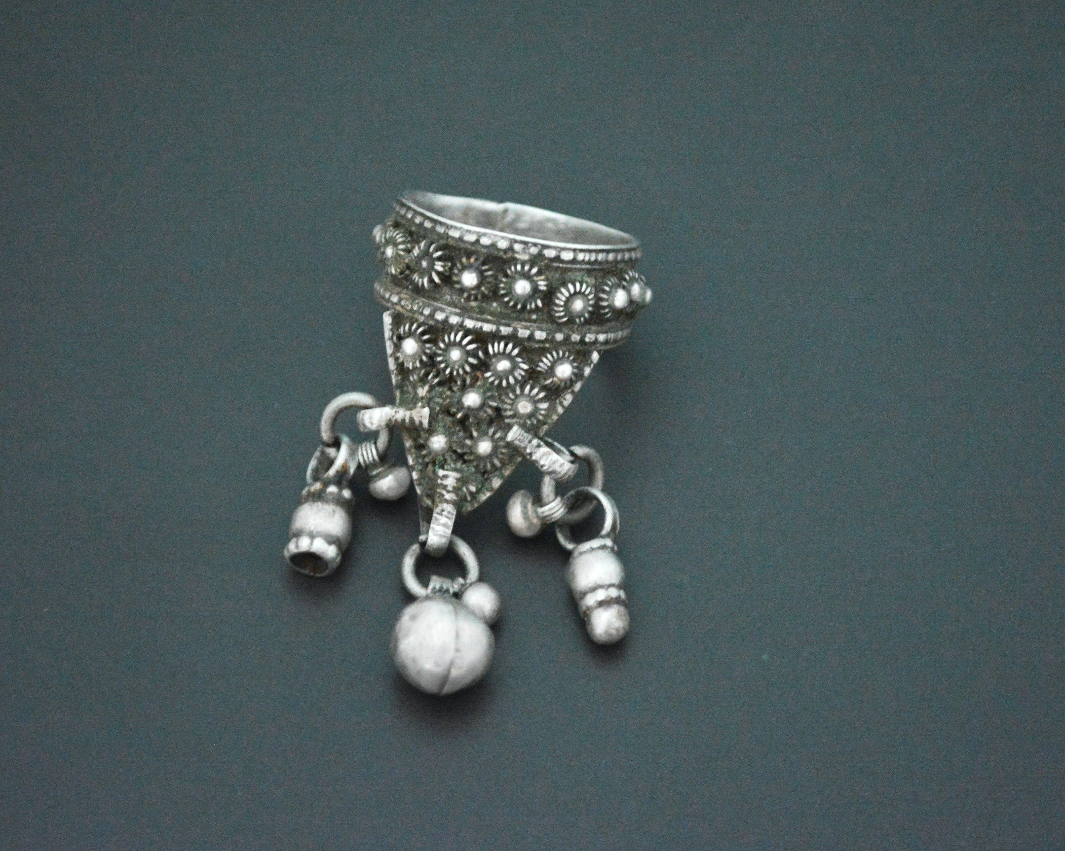 Reserved - Old Yemeni Ring with Bells - Size 7.5