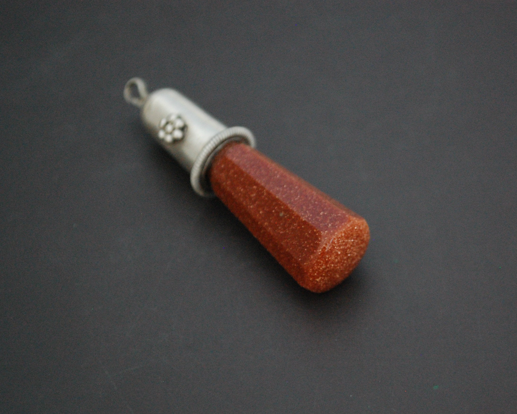 Sun Star Stone Pendant with Sterling Silver Setting