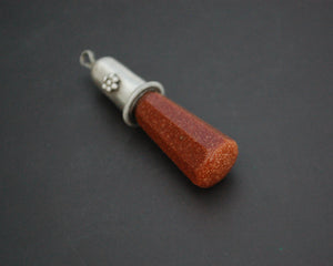 Sun Star Stone Pendant with Sterling Silver Setting