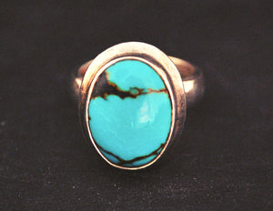 Ethnic Turquoise Ring - Size 7