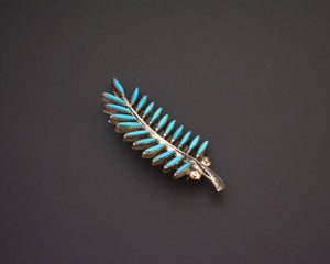 Zuni Petit Point Turquoise Brooch - Signed