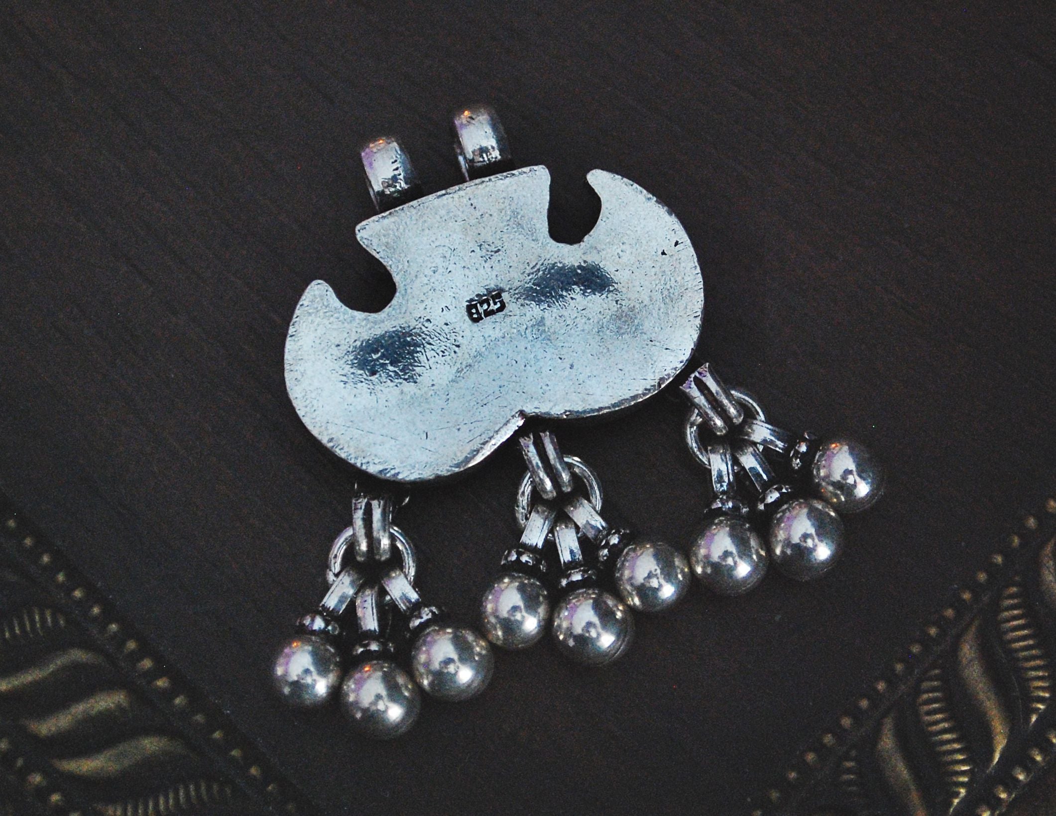 Rajasthani Silver Peacock Pendant with Bells