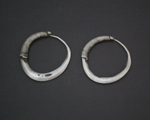 Antique Afghani Hoop Earrings - Flatened