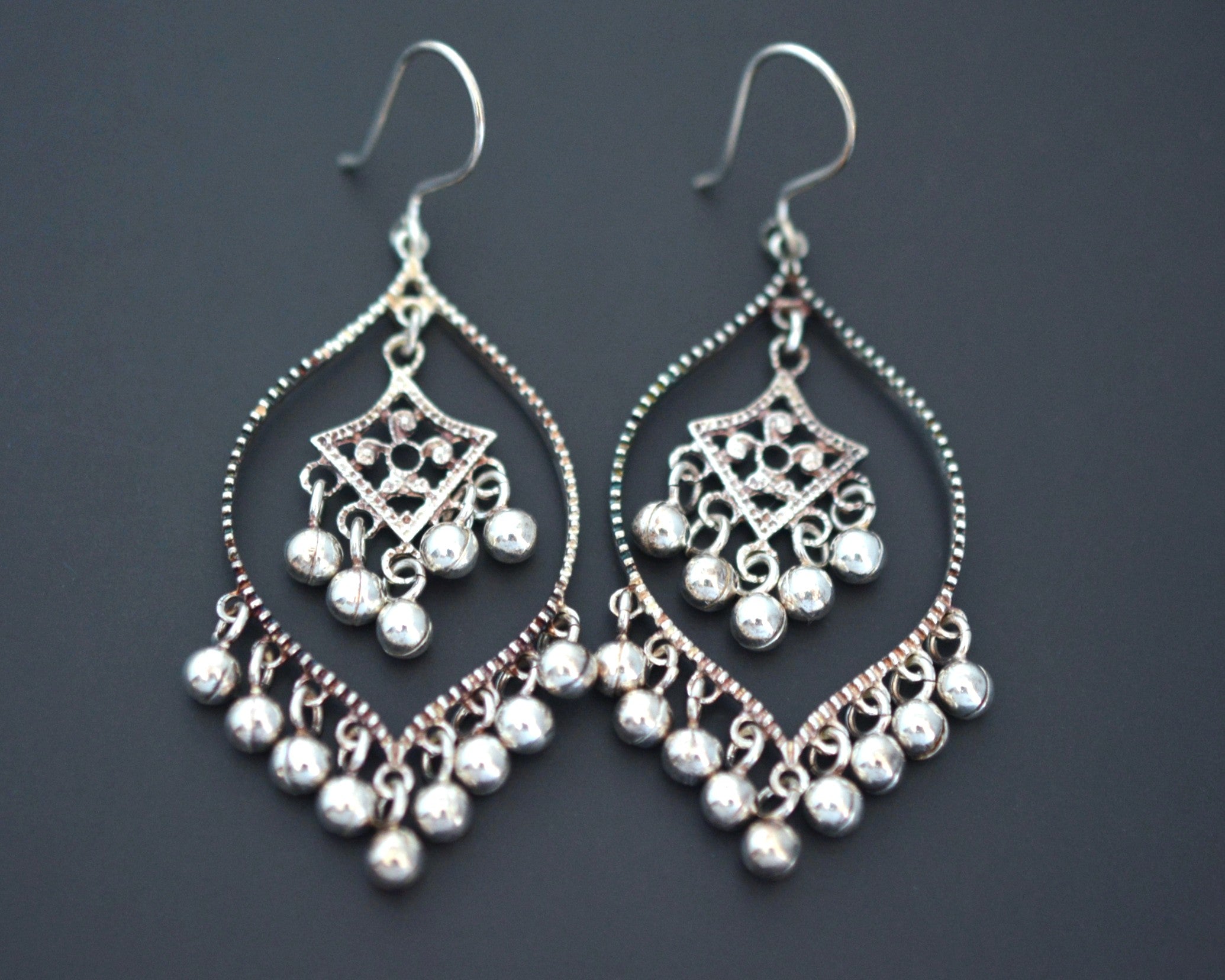 Reserved for A. - Ethnic Dangle Earrings with Bells