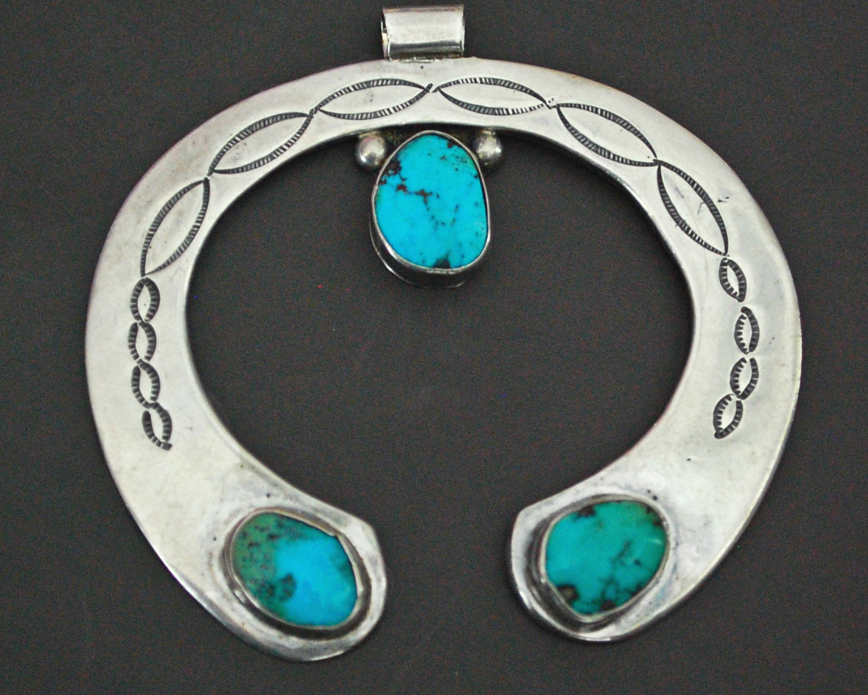 Large Navajo Naja Turquoise Pendant