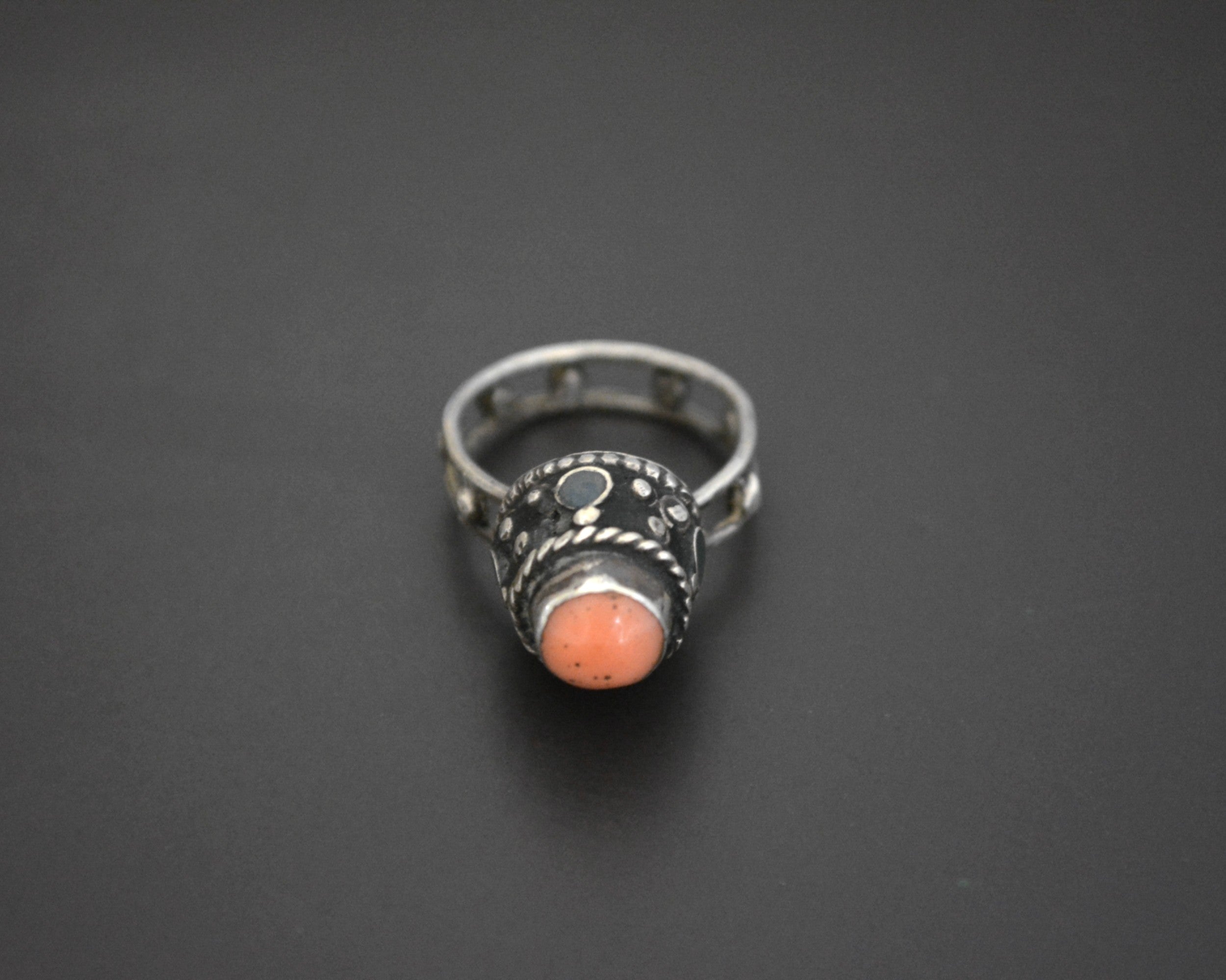Old Afghani Coral Ring - Size 6