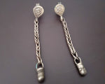Rajasthani Silver Dangle Stud Earrings