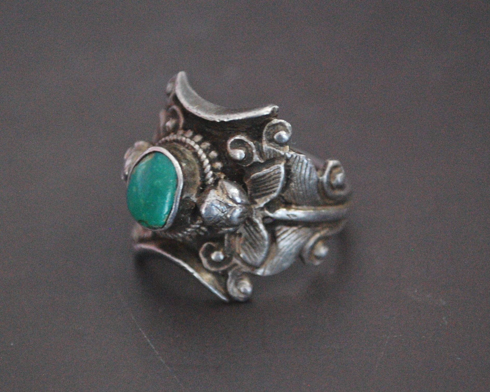 Nepali Turquoise Saddle Ring - Size 7