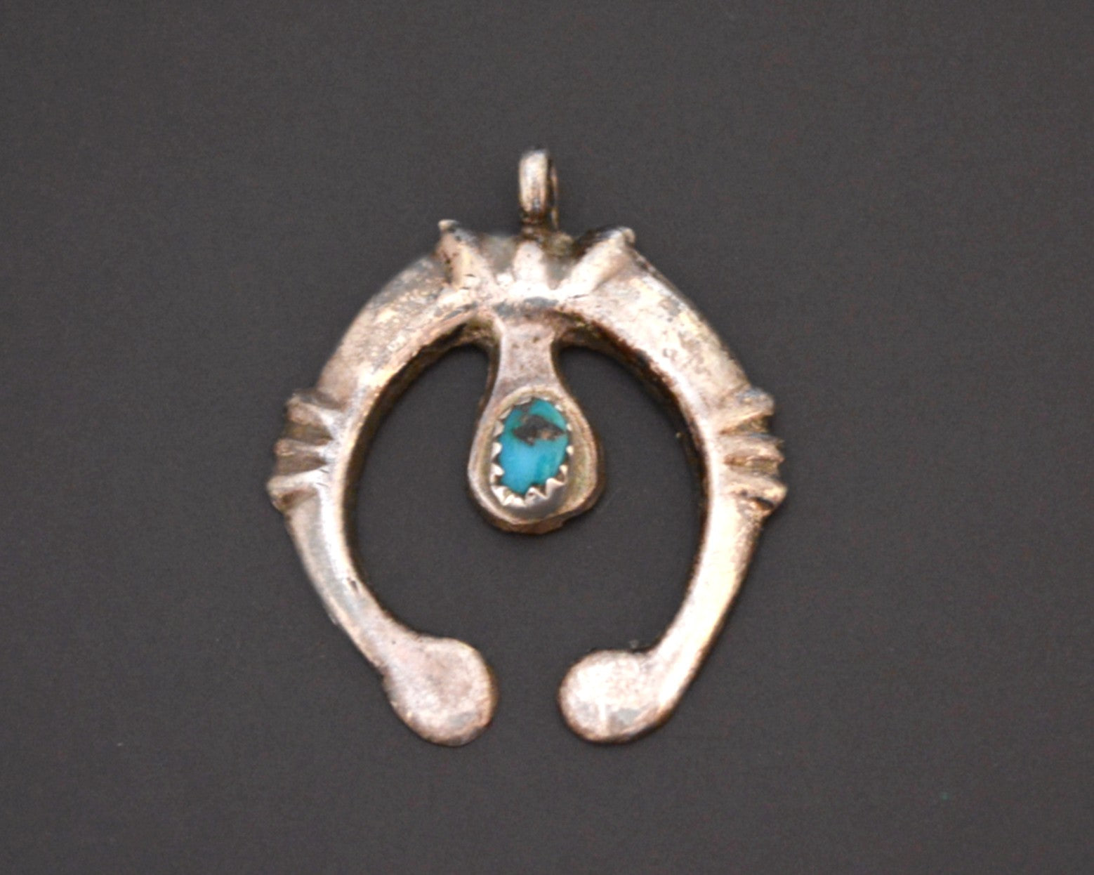 Small Navajo Naja Sandcast Pendant with Turquoise