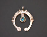 Small Navajo Naja Sandcast Pendant with Turquoise