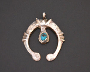 Small Navajo Naja Sandcast Pendant with Turquoise
