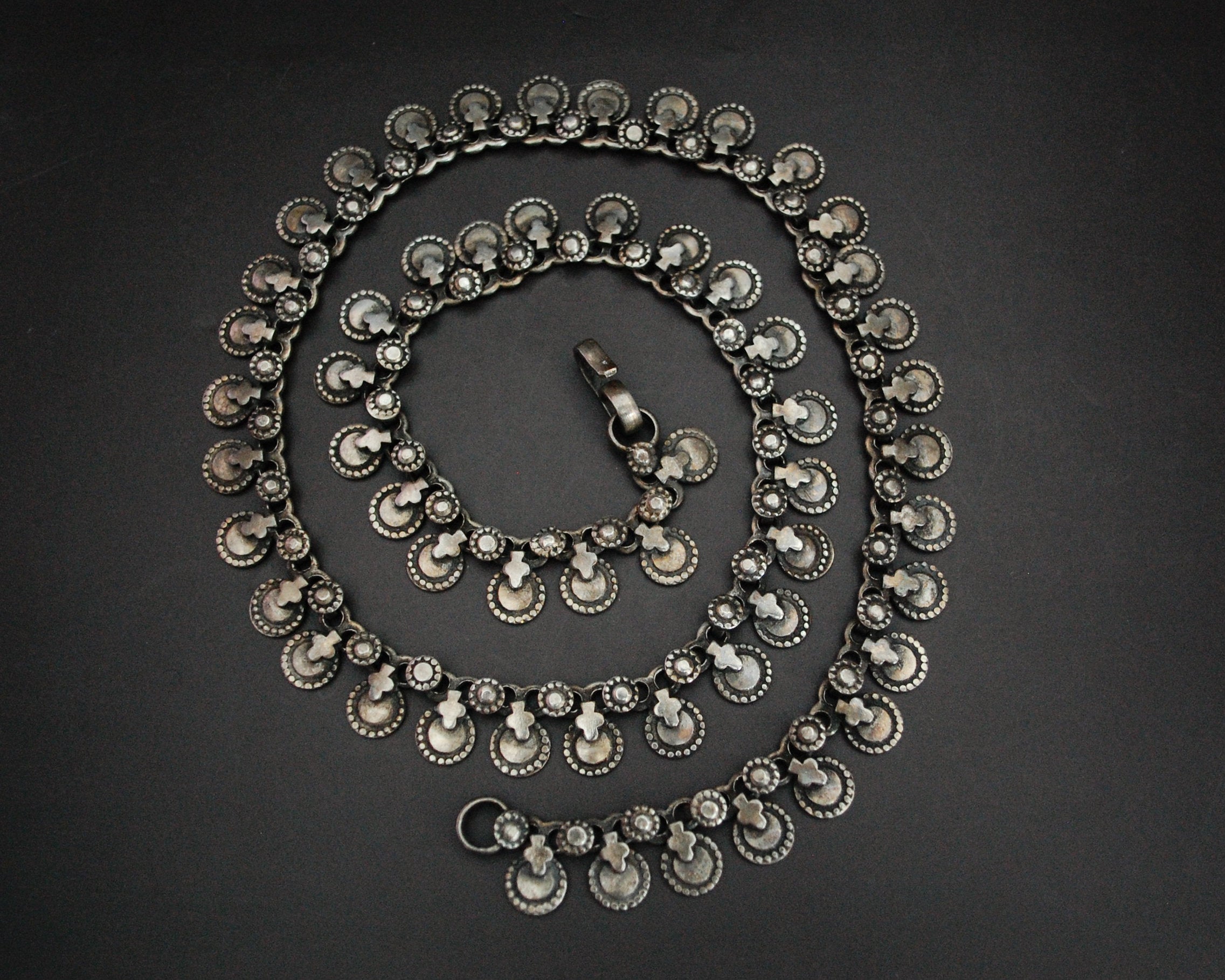 Long Indian Silver Necklace
