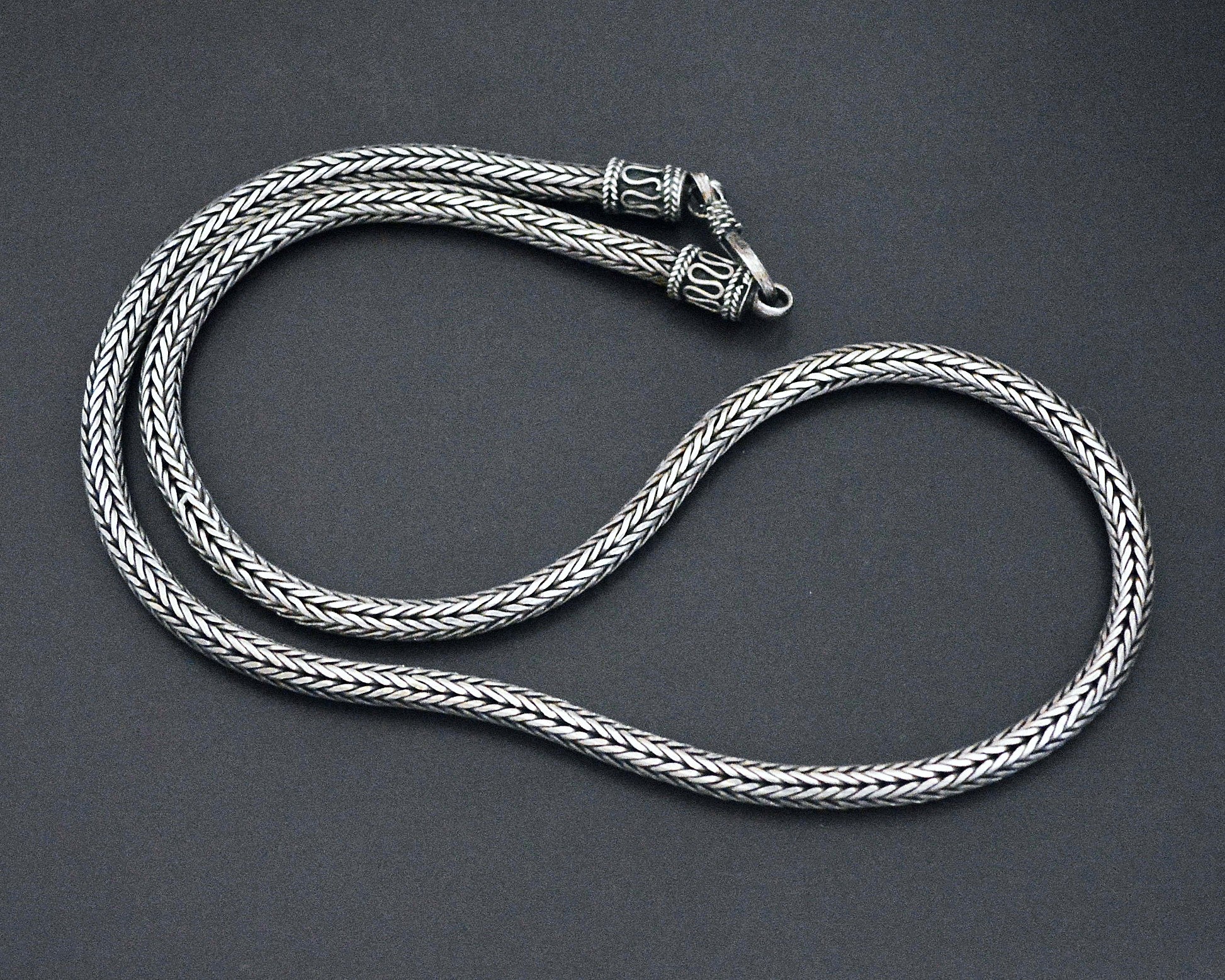 Bali Braided Snake Chain Necklace - Sterling Silver