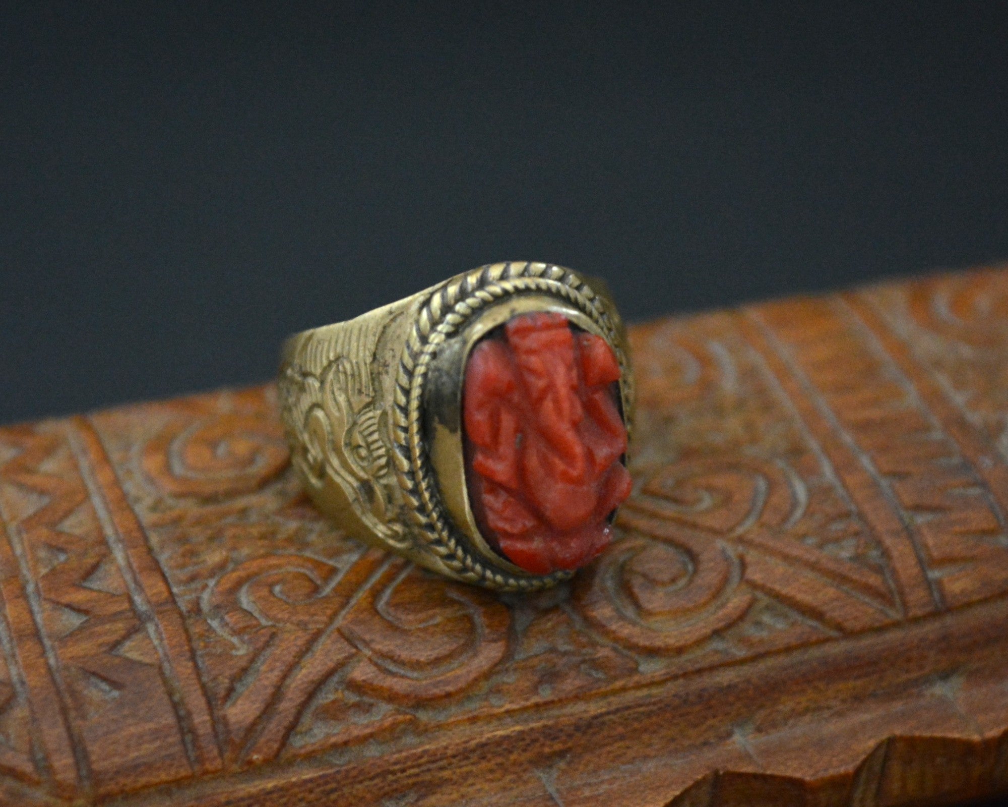 Ganesha Brass Ring - Size 6