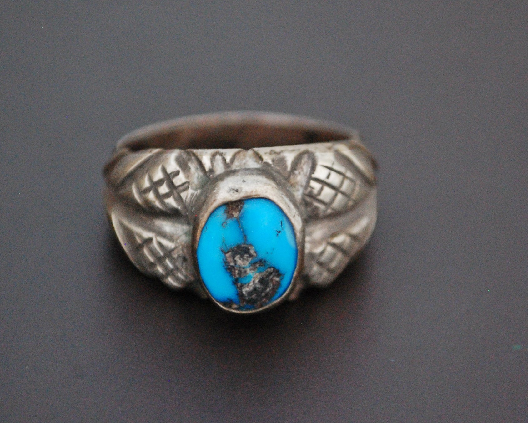 Ethnic Turquoise Ring - Size 8 / 8.25