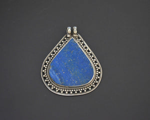 Huge Lapis Lazuli Sterling Silver Pendant