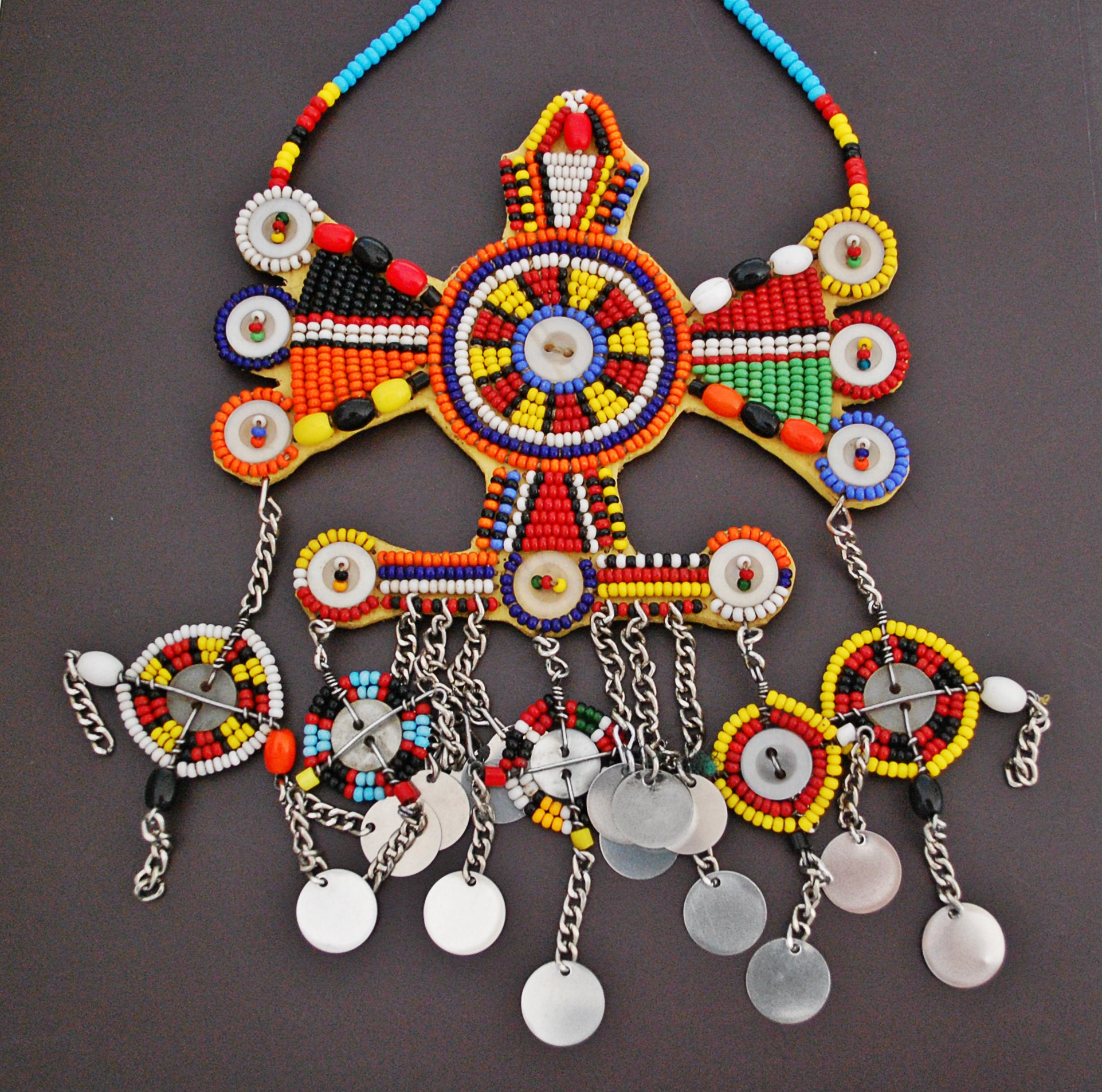 Large African Beaded Maasai Necklace