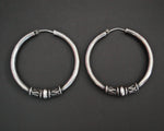 Large Ethnic Bali Hoop Earrings