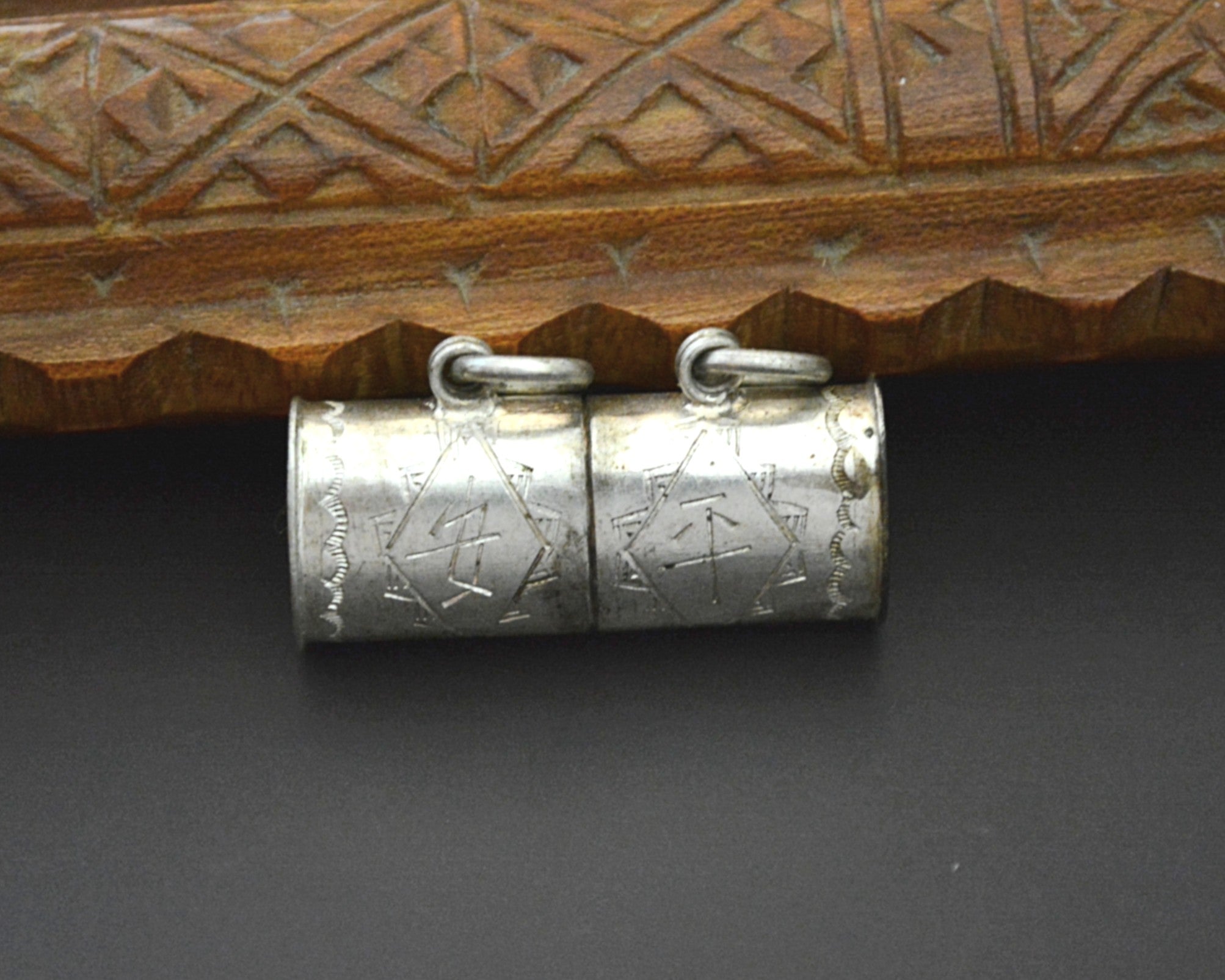 Openable Chinese Silver Box Amulet Pendant