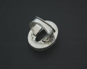 Bold Sterling Silver Labradorite Ring - Size 8.75
