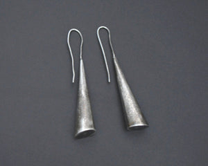 Reserved for E. - Ethnic Silver Cone Dangle Earrings