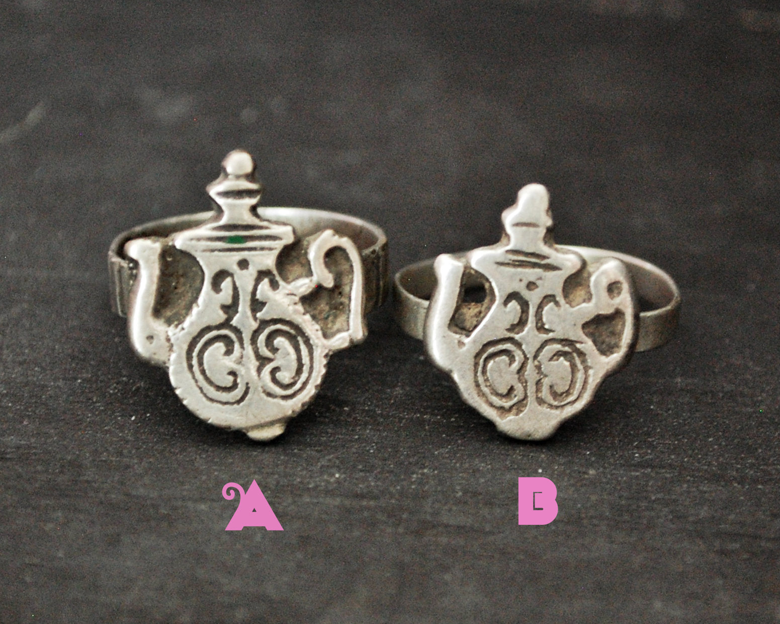 Old Berber Teapot Ring - Size 7.5 & 8.5