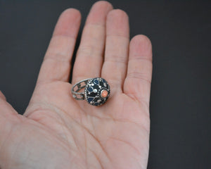 Old Afghani Coral Ring - Size 6