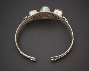 Nepali Turquoise Coral Cuff Bracelet
