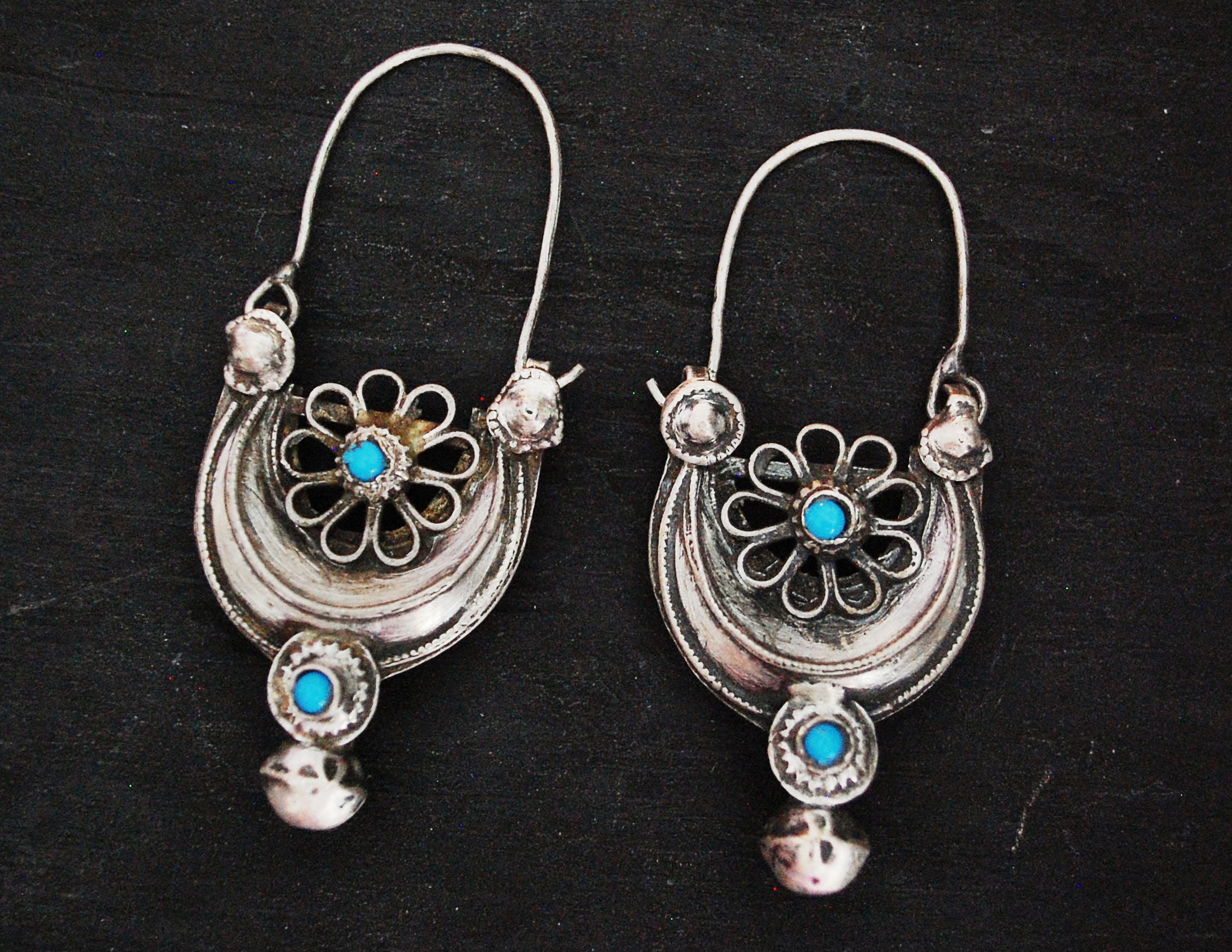 Antique Afghani Earrings with Turquoise