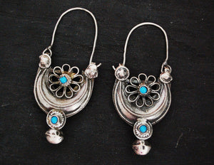 Antique Afghani Earrings with Turquoise