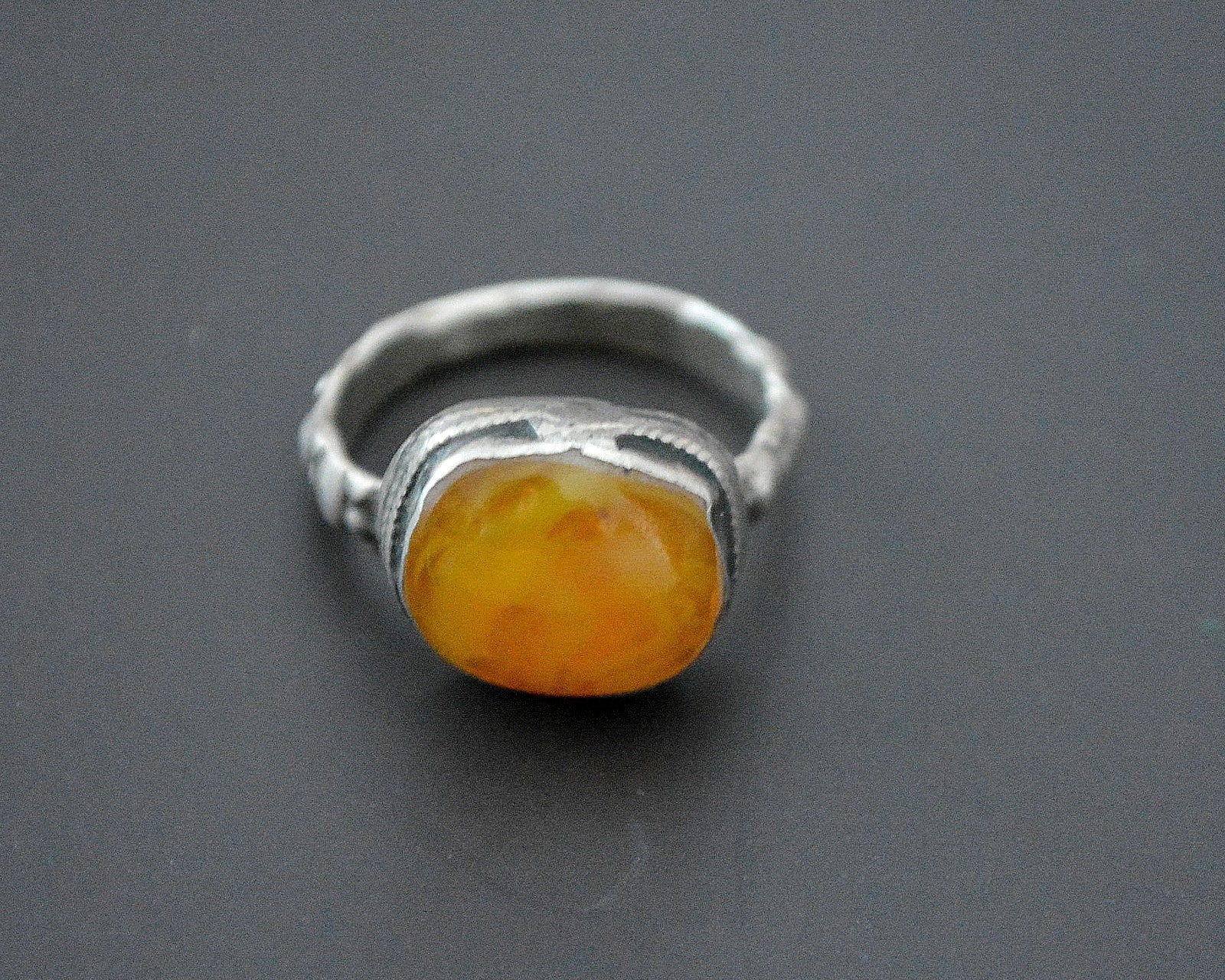 Ethnic Older Amber Ring - Size 5.75