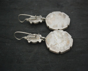 Ethnic Amber and Glass Dangle Earrings