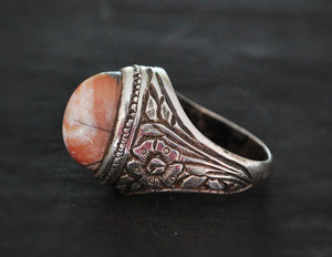 Old Afghan Agate Ring - Size 11