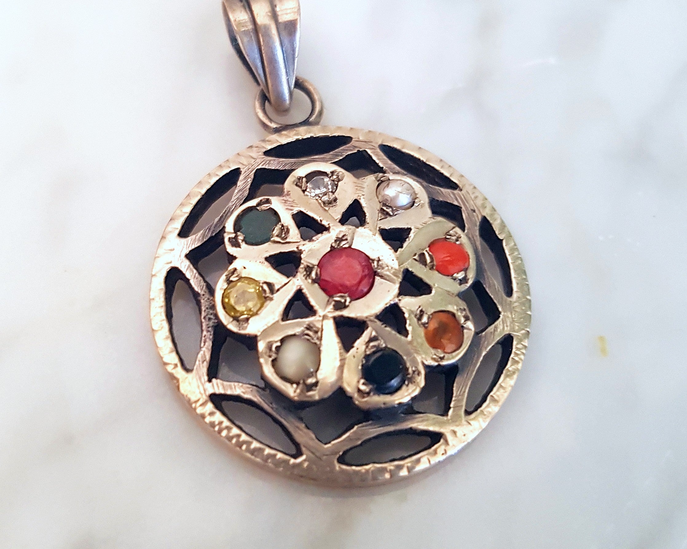 Navaratna Gemstone Pendant from India