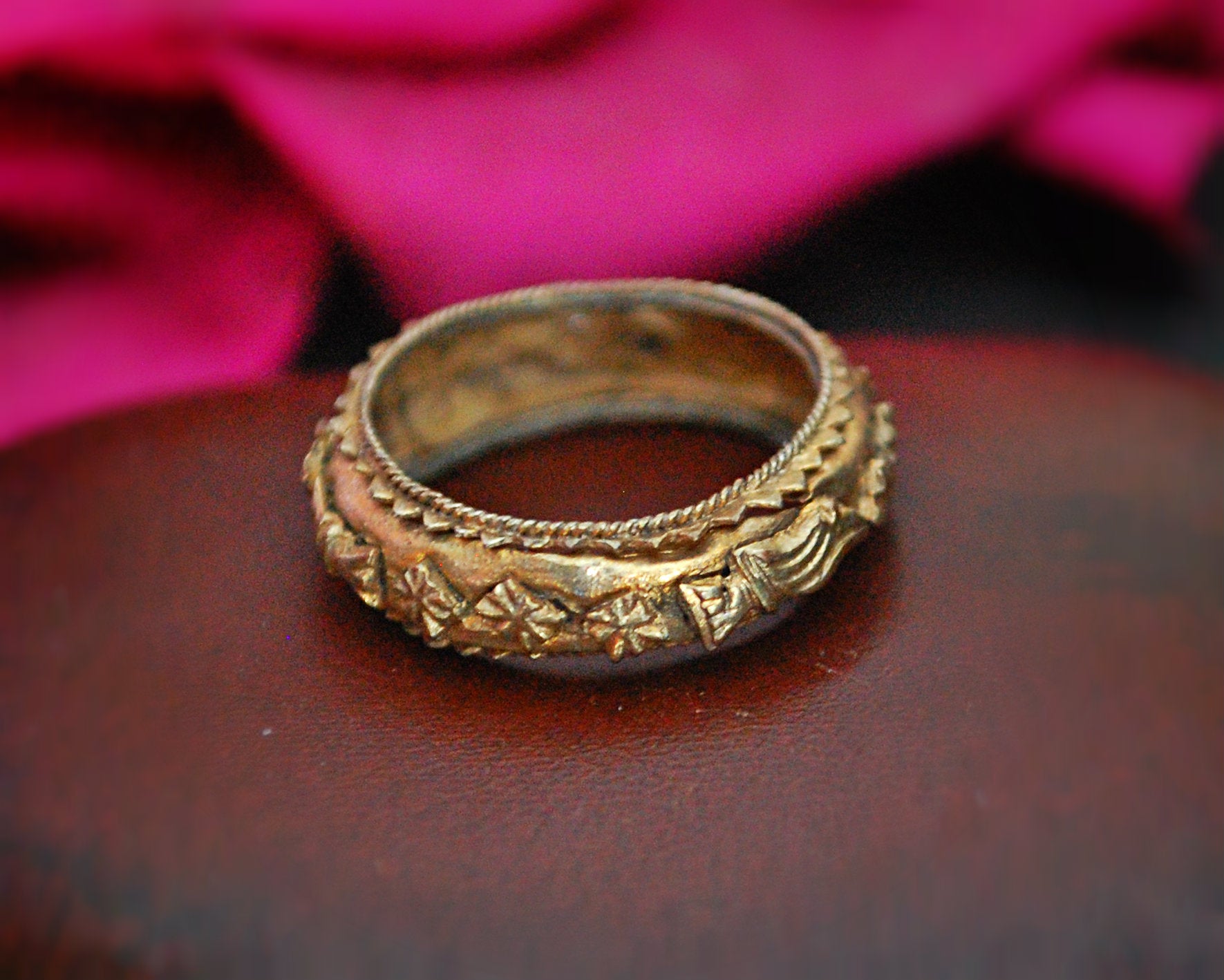 Indonesian Gilded Band Ring - Size 5.5