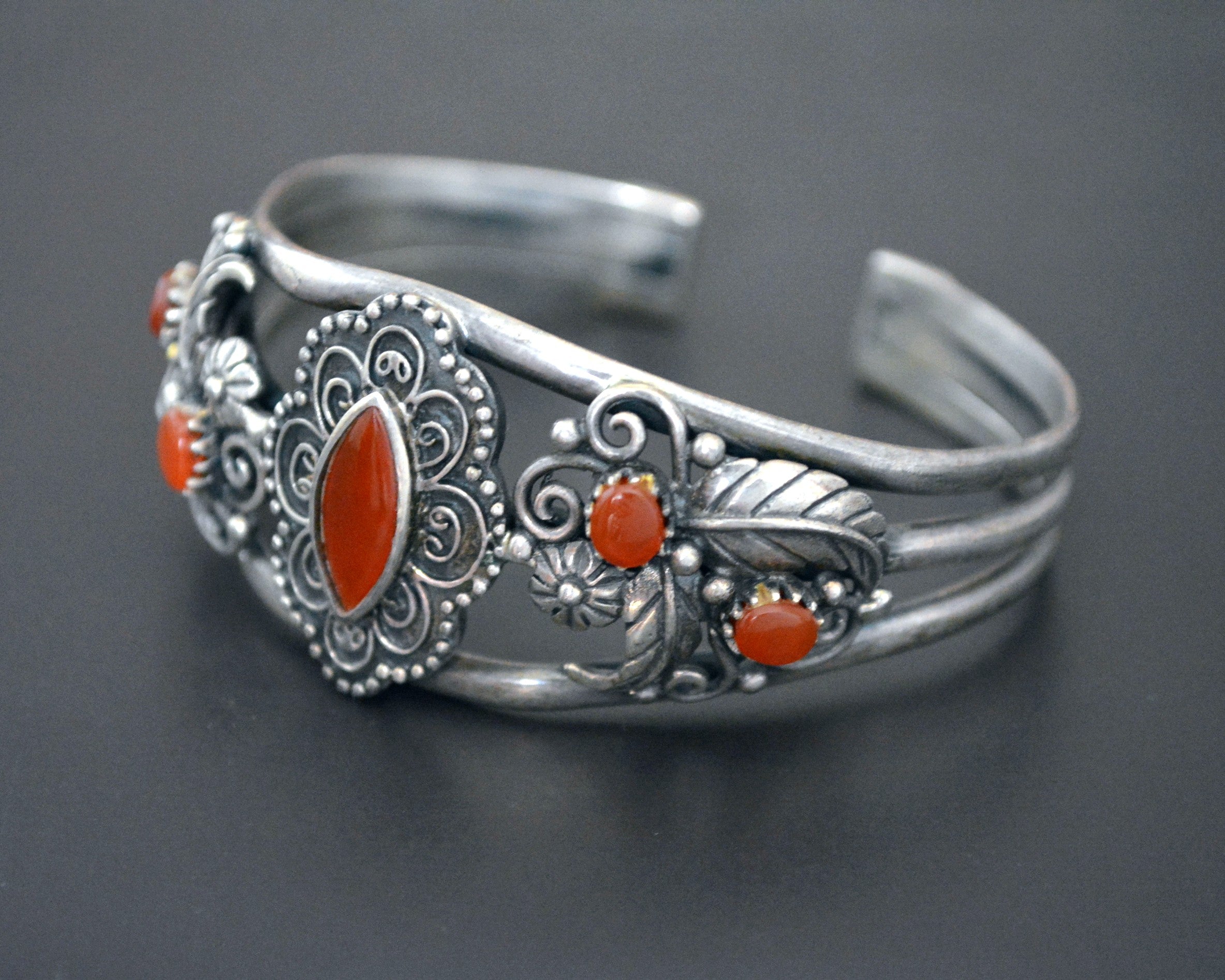 Native American Carnelian Cuff Bracelet