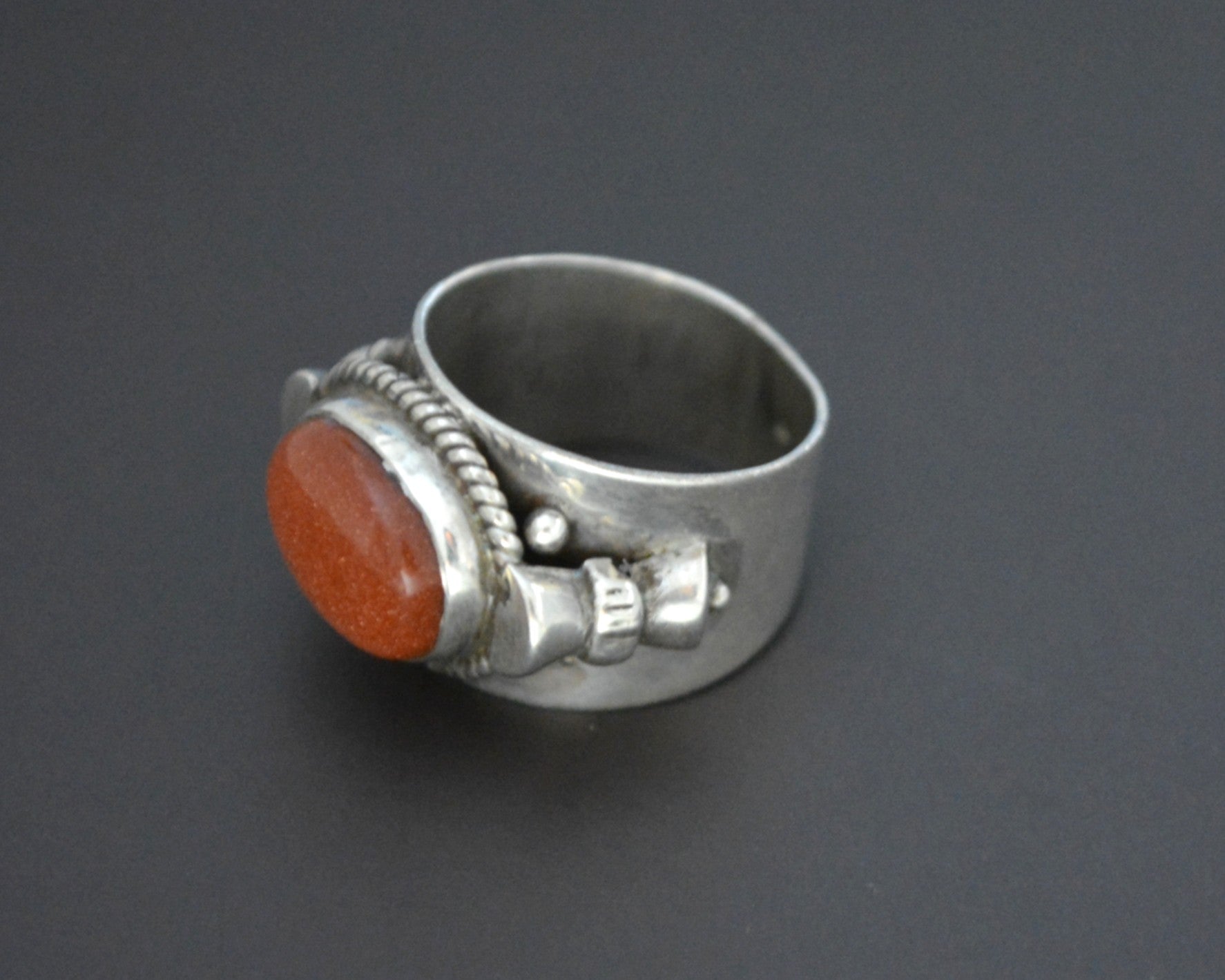 Big Sparkling Sun Star Stone Ring  - Size 8