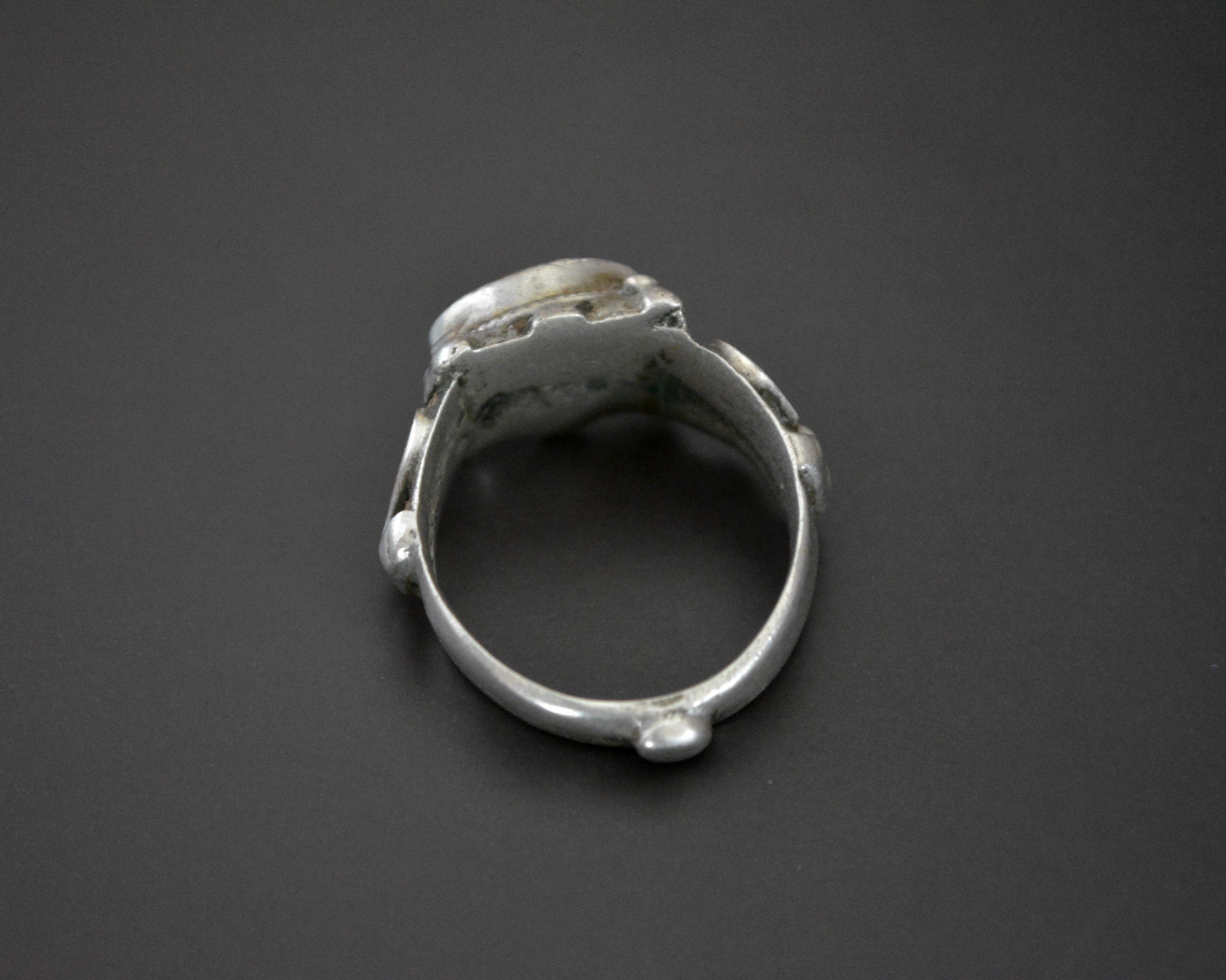 Old Afghani Coral and Carnelian Ring - Size 10.5