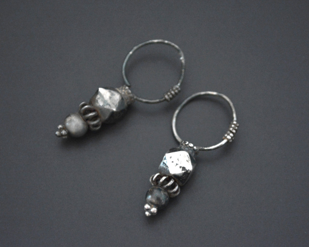 Old Rajasthani Silver Earrings - SMALL