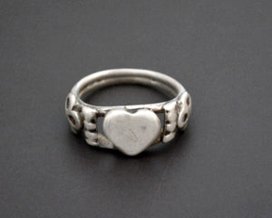 Old Rajasthani Heart Ring - Size 7.5