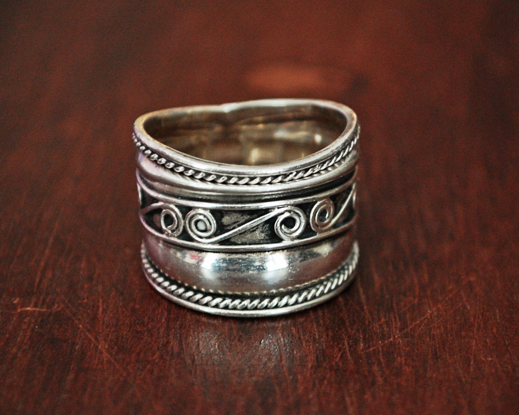 Ethnic Cigar Band Ring from India - Size 8.5