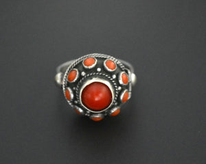 Openable Ethnic Coral Ring - Size 7