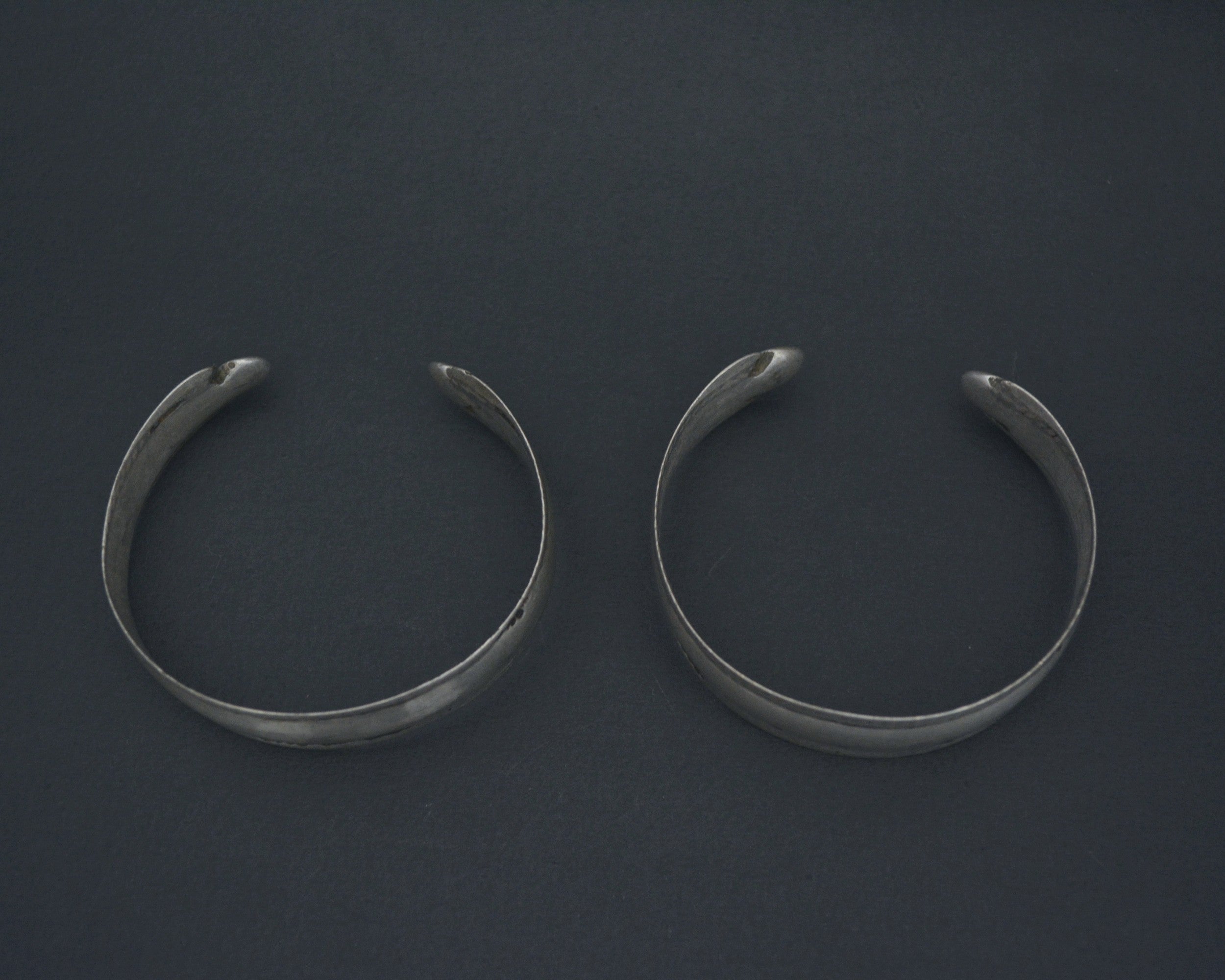 Pair Turkmen Silver Cuff Bracelets