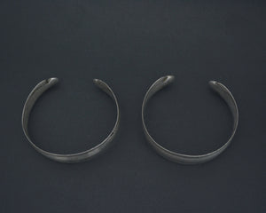Pair Turkmen Silver Cuff Bracelets