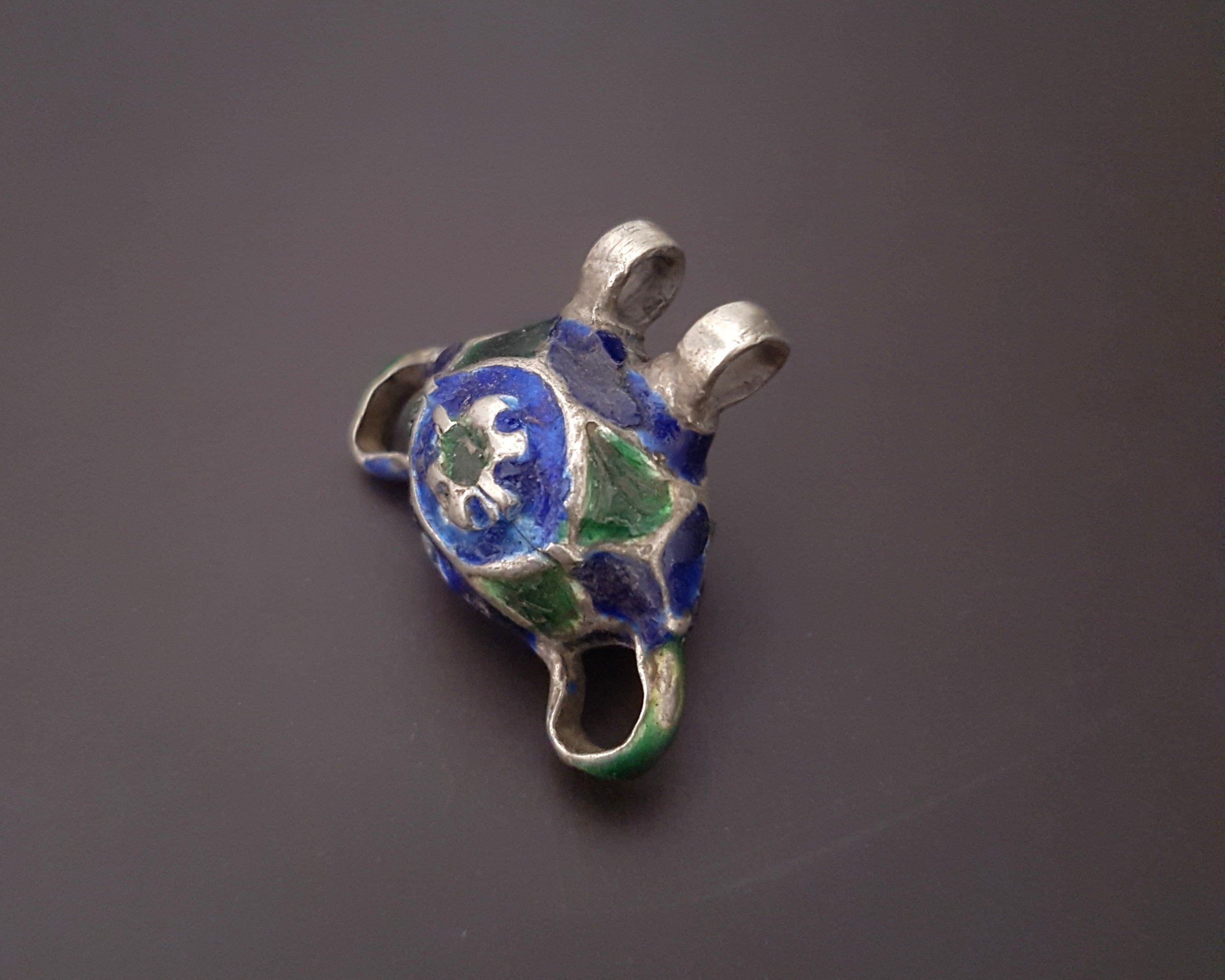 Multan Enamel Silver Bead Pendant